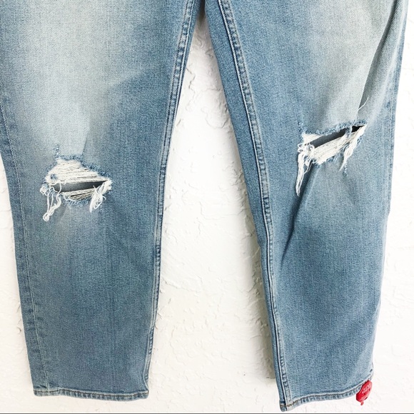 NWT Re Done 70’s Stove Pipe High Rise Destroyed Jeans - Picture 6 of 11